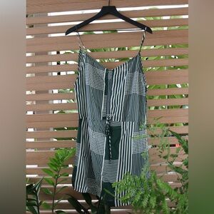 Acacia Swimwear Green and White Striped Mini Dress - NWT